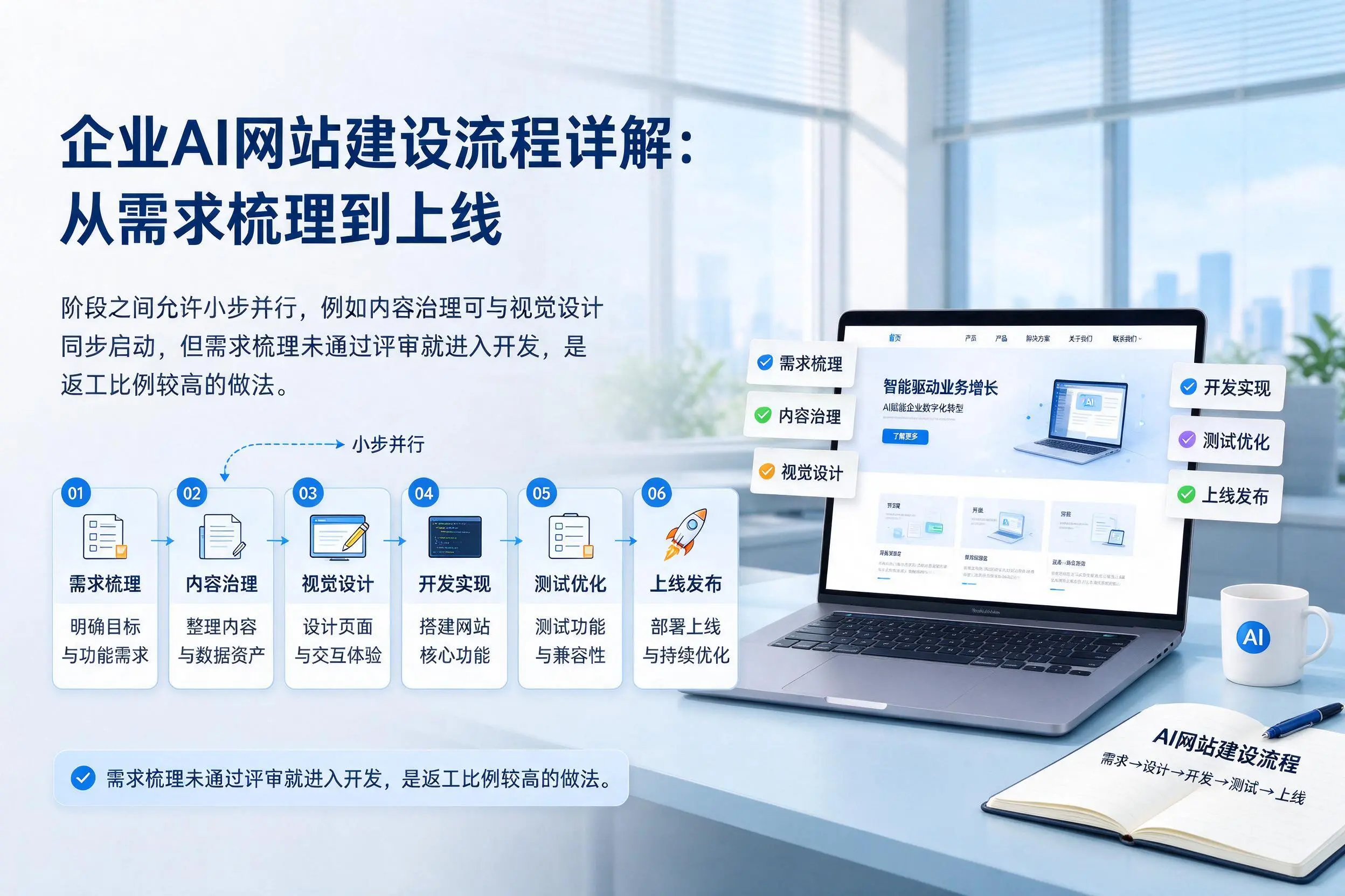济南企业AI网站建设流程详解:从需求梳理到上线