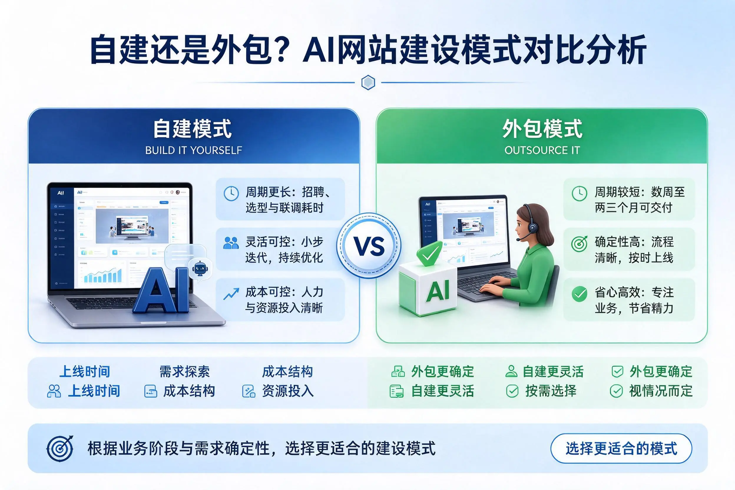 自建还是外包？济南AI网站建设模式对比分析